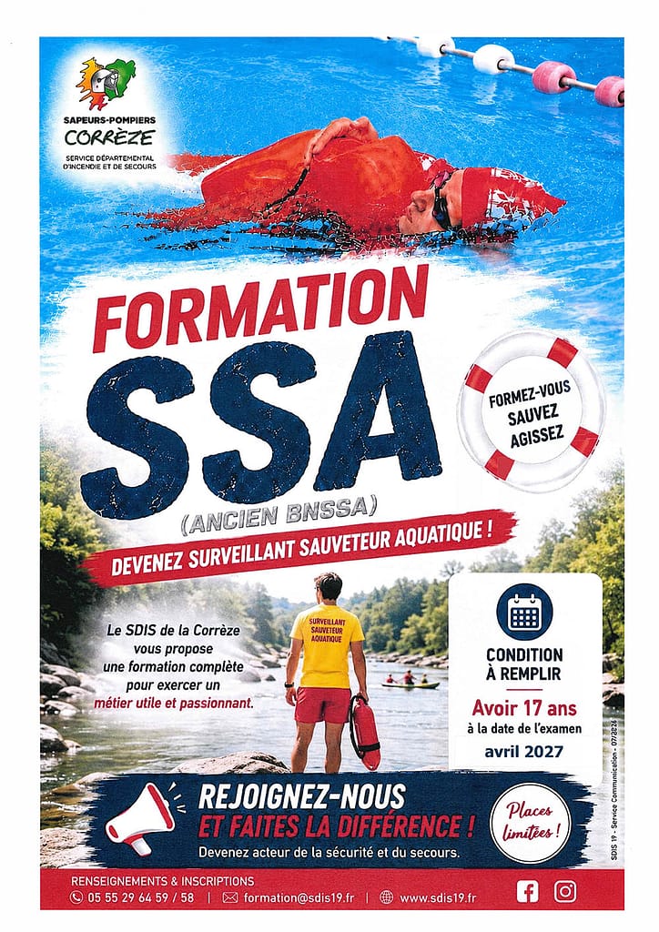 Vous aurez 17 ans en avril 2027 ?
Formez-vous dès la rentrée 2026 afin de devenir Surveillant Sauveteur Aquatique. Job d'été garanti !